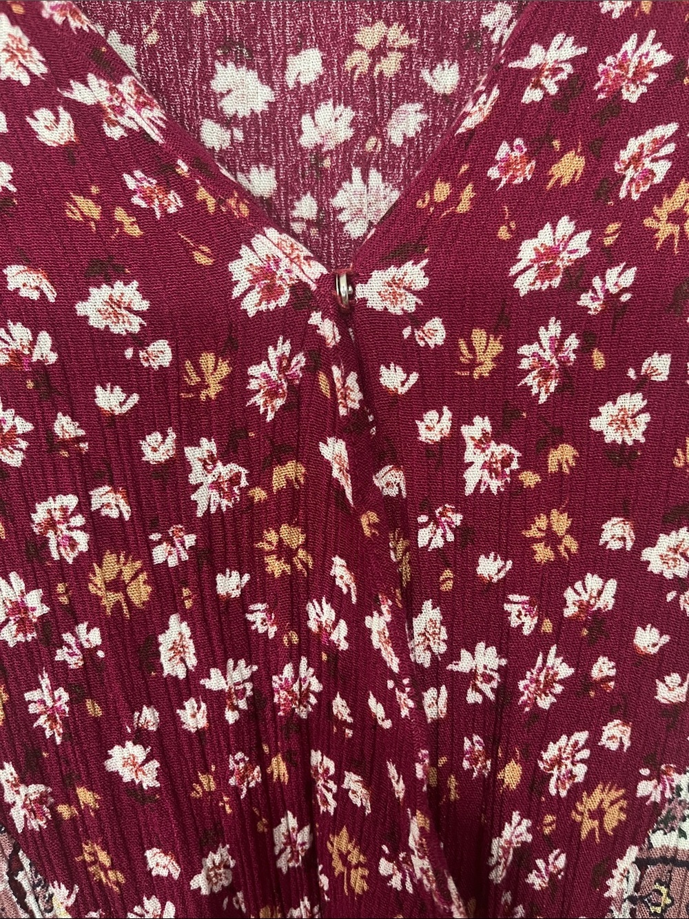 GIGIO Burgundy and Pink Asymmetrical Patchwork Dress - Picture 7 of 9